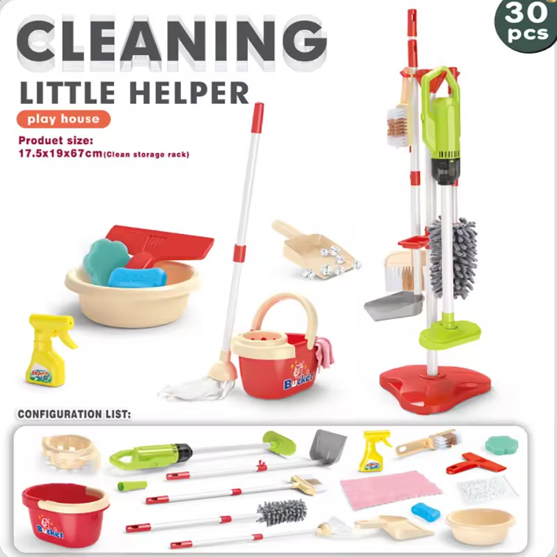 Kids Outdoor Broom - 역할놀이 장난감 어린이용 청소 도구 모형