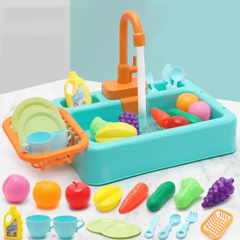 Kids Outdoor Kitchen Accessories - 어린이용 플라스틱 주방 싱크대 장난감 세트,