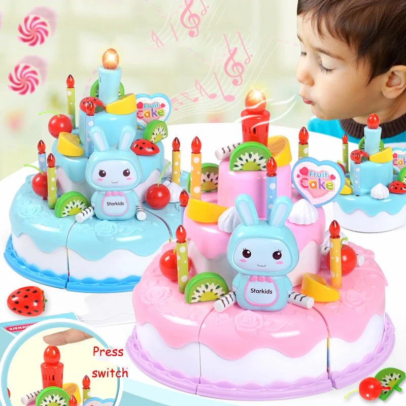 어린이 장난감 시뮬레이션 DIY 생일 케이크 모델 주방 - Kids Outdoor Kitchen Accessories 리뷰 및 가격