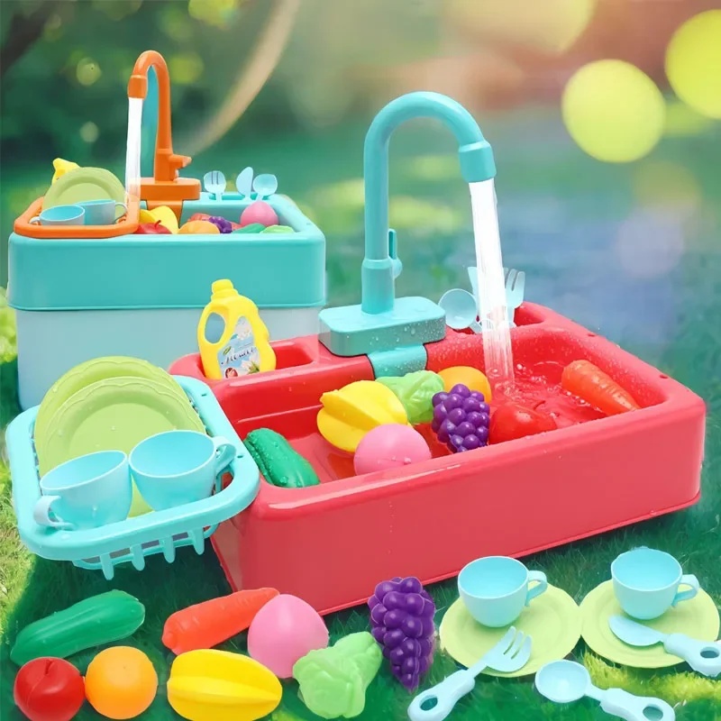 어린이용 플라스틱 주방 싱크대 장난감 세트, 역할 놀이 - Kids Outdoor Kitchen Accessories 리뷰 및 가격